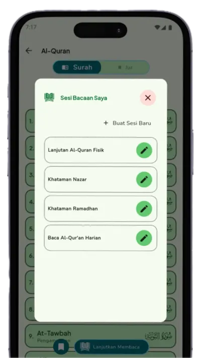 5 Sesi Membaca Al-Qur'an Terpisah