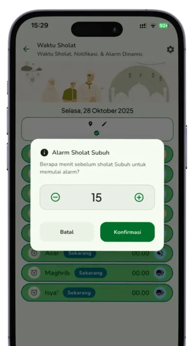 Alarm Sholat Dinamis